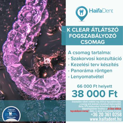 K Clear átlátszó fogszabályozó csomag